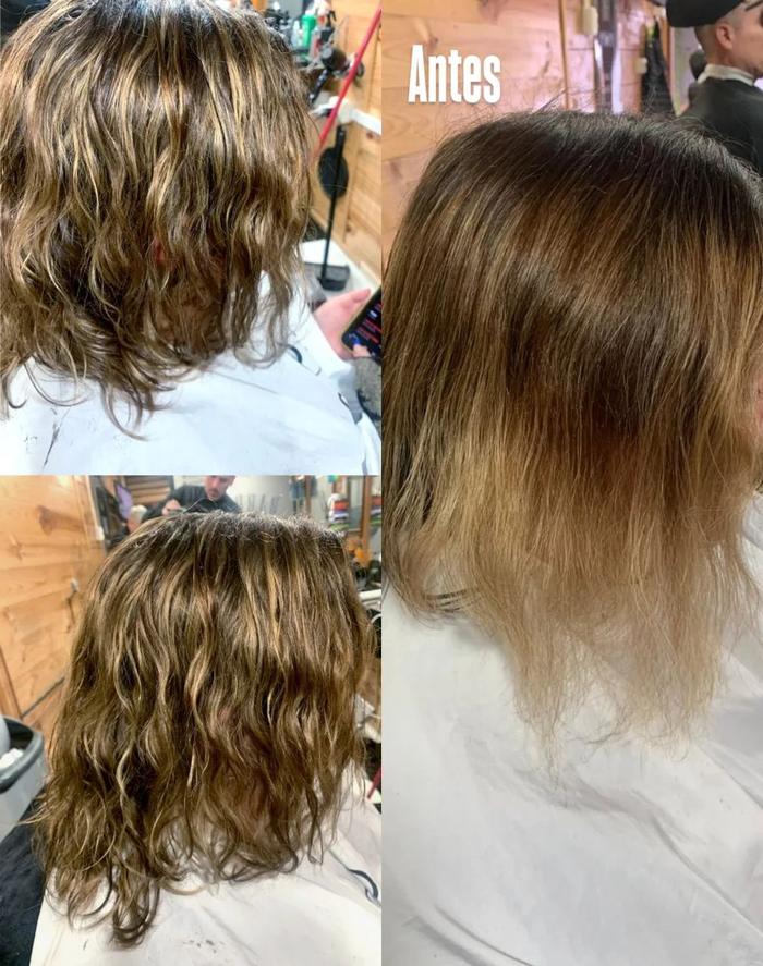 Cambio de color de pelo, antes y después